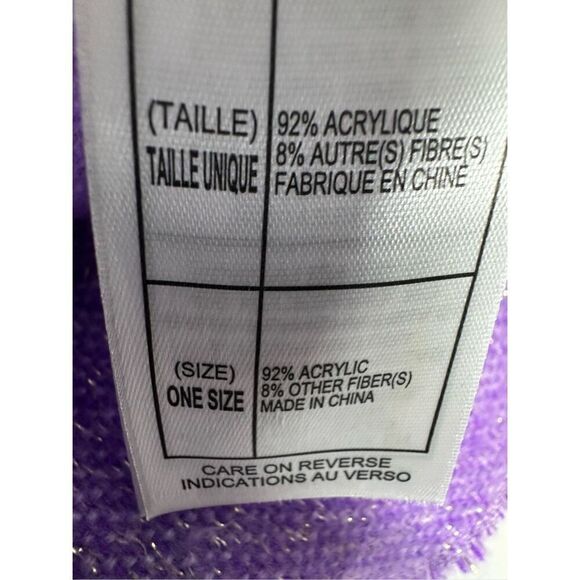 Disney Minnie Mous Throw Blanket Purple Metallic Fringe All Over Print - Picture 7 of 7